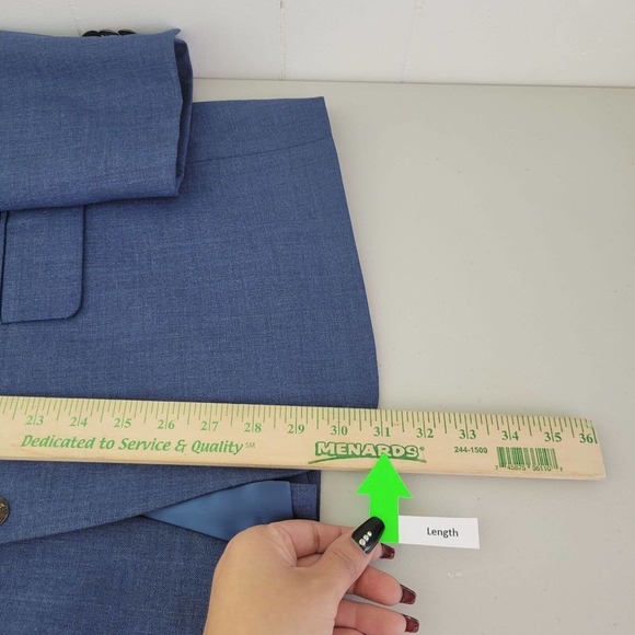 Wall Street Mens 44S Nautical Blue/ Gold Lion 2 Button Sports Coat Blazer Jacket - Picture 12 of 12